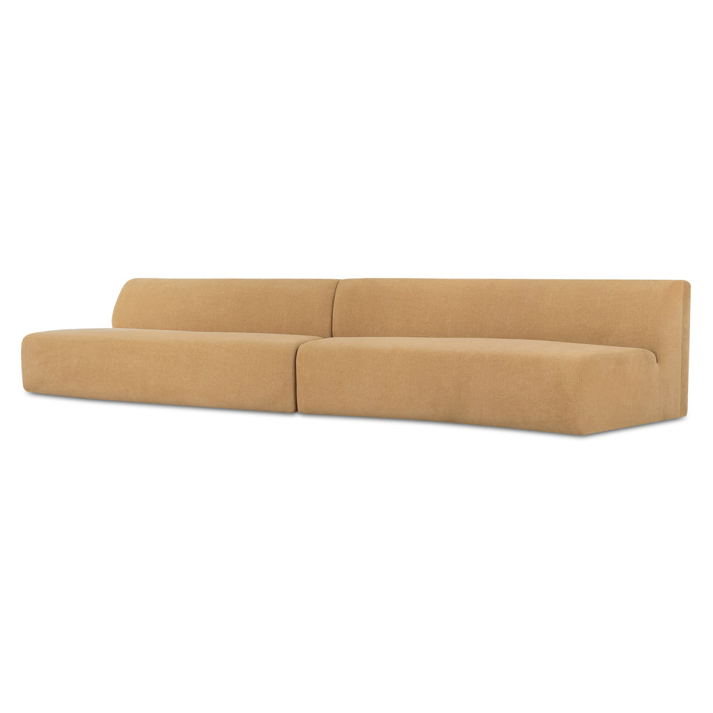 Naomi 2 Piece Wave Modular Sectional Golden Yellow