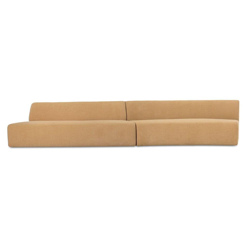 Naomi 2 Piece Wave Modular Sectional Golden Yellow