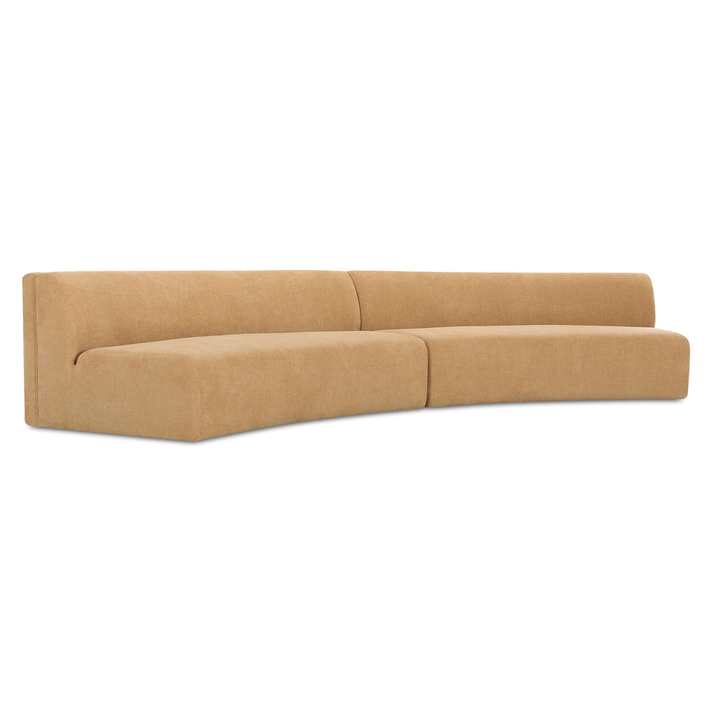Naomi 2 Piece Concave Modular Sectional Golden Yellow