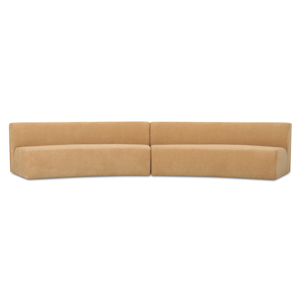 Naomi 2 Piece Concave Modular Sectional Golden Yellow