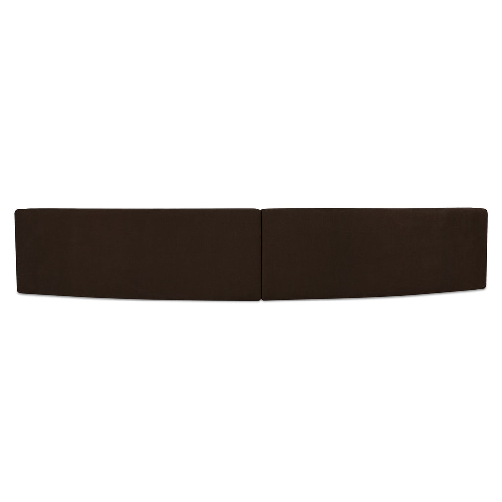 Naomi 2 Piece Concave Modular Sectional Dark Brown