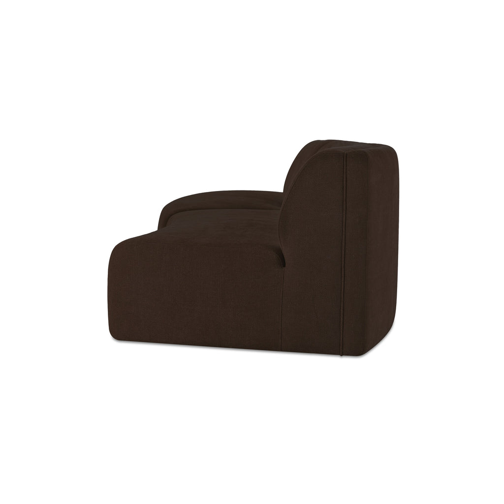Naomi 2 Piece Concave Modular Sectional Dark Brown