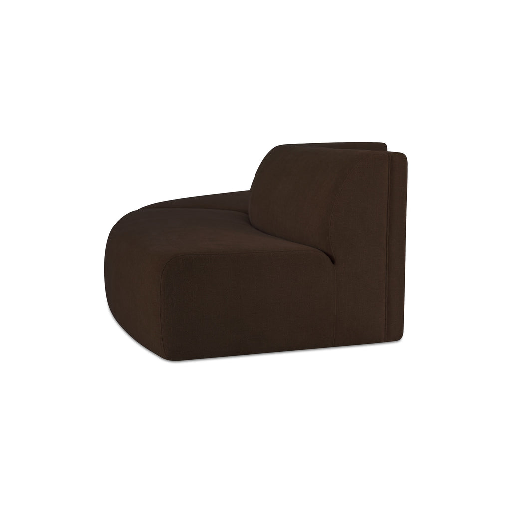 Naomi 2 Piece Convex Modular Sectional Dark Brown