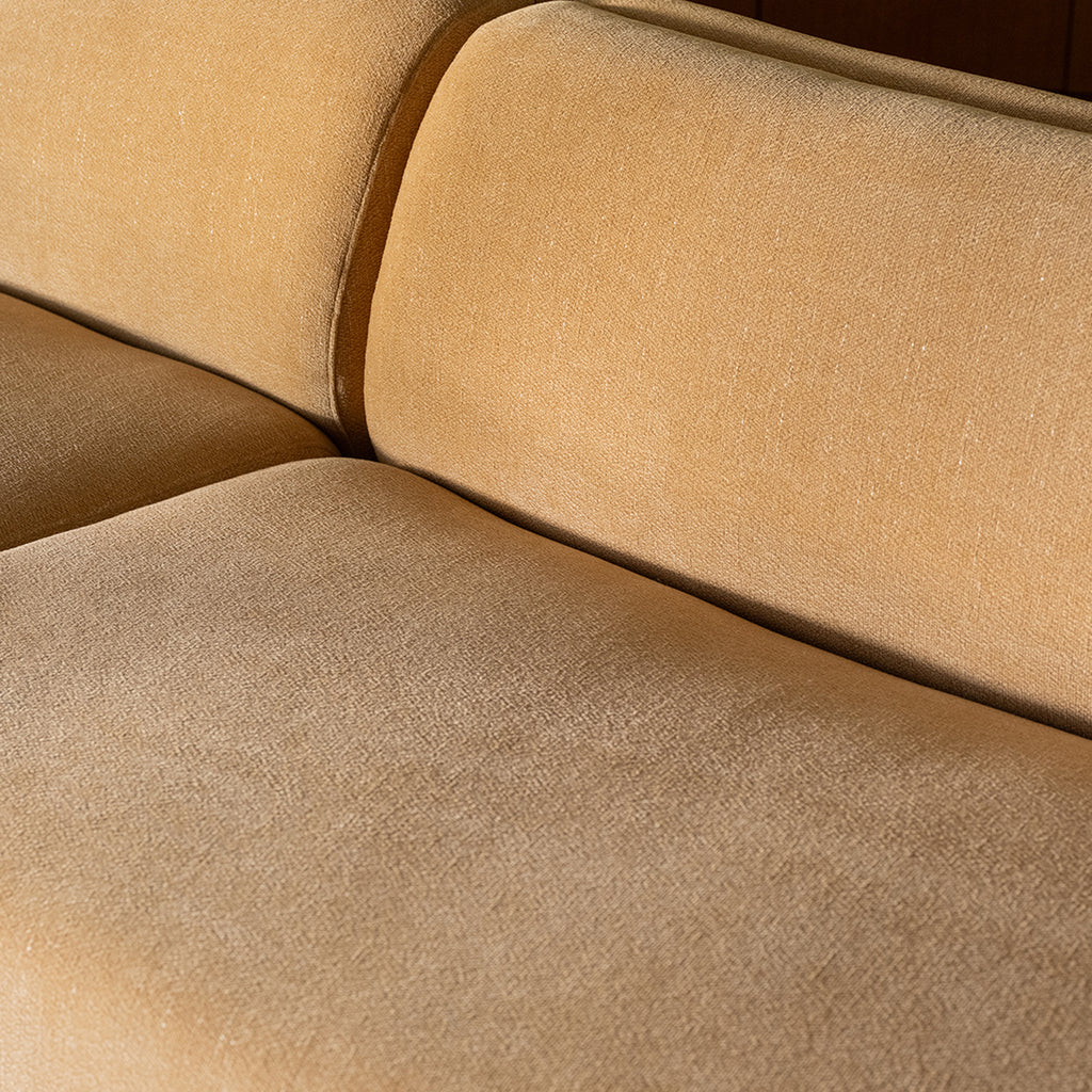 Naomi 3 Piece Wave Modular Sectional Golden Yellow