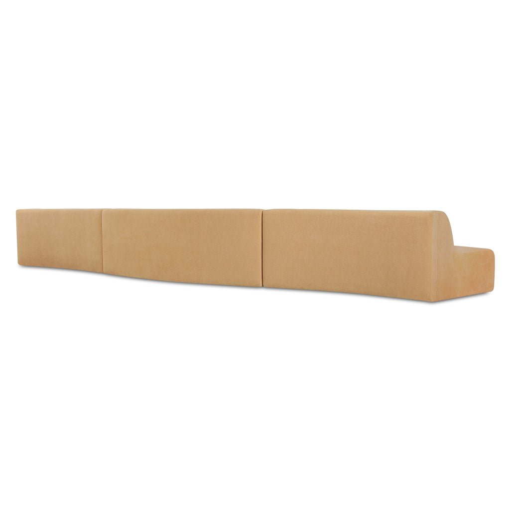 Naomi 3 Piece Wave Modular Sectional Golden Yellow