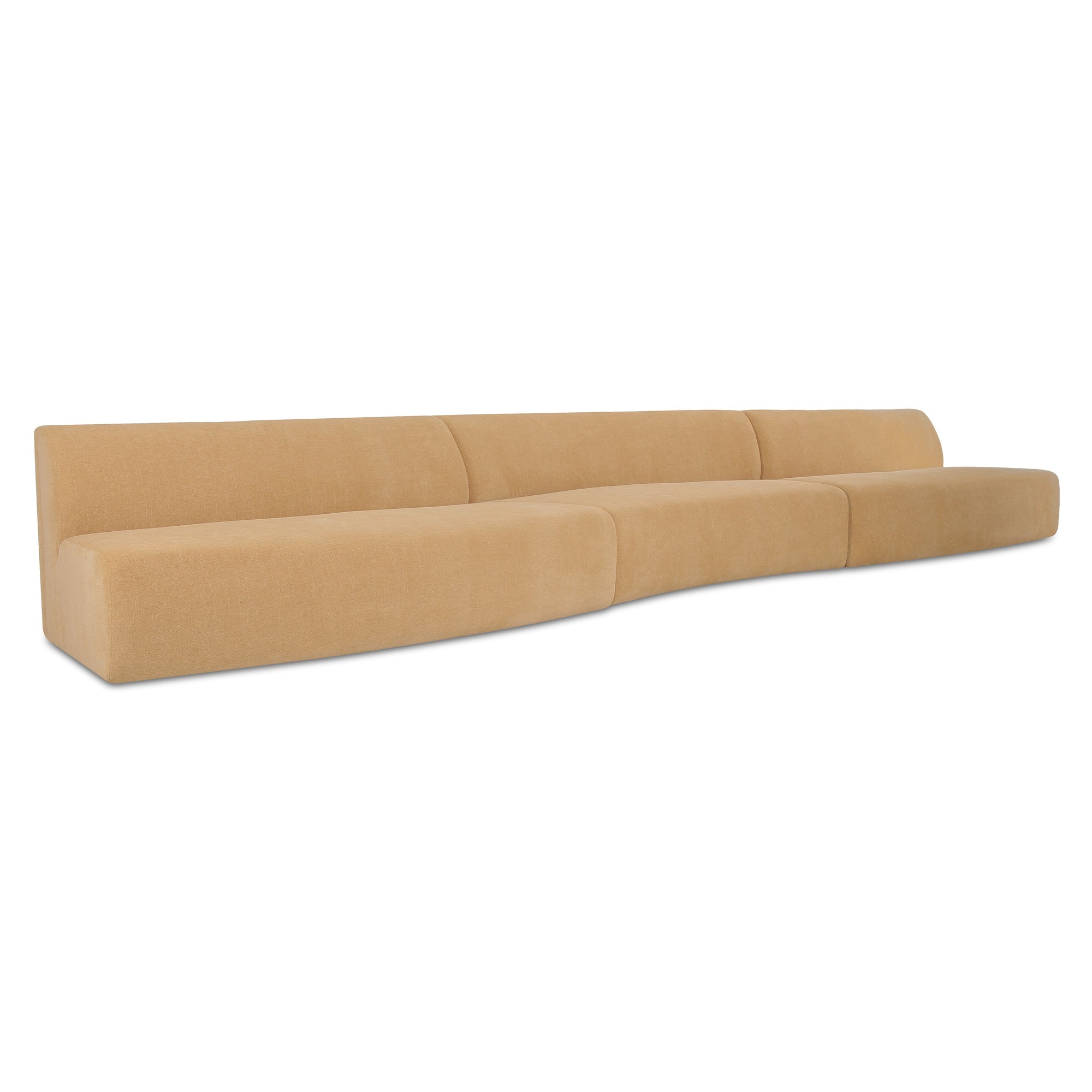 Naomi 3 Piece Wave Modular Sectional Golden Yellow