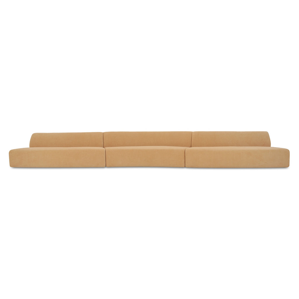 Naomi 3 Piece Wave Modular Sectional Golden Yellow