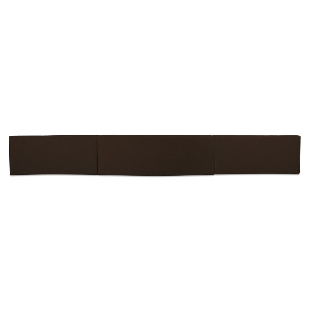 Naomi 3 Piece Wave Modular Sectional Dark Brown