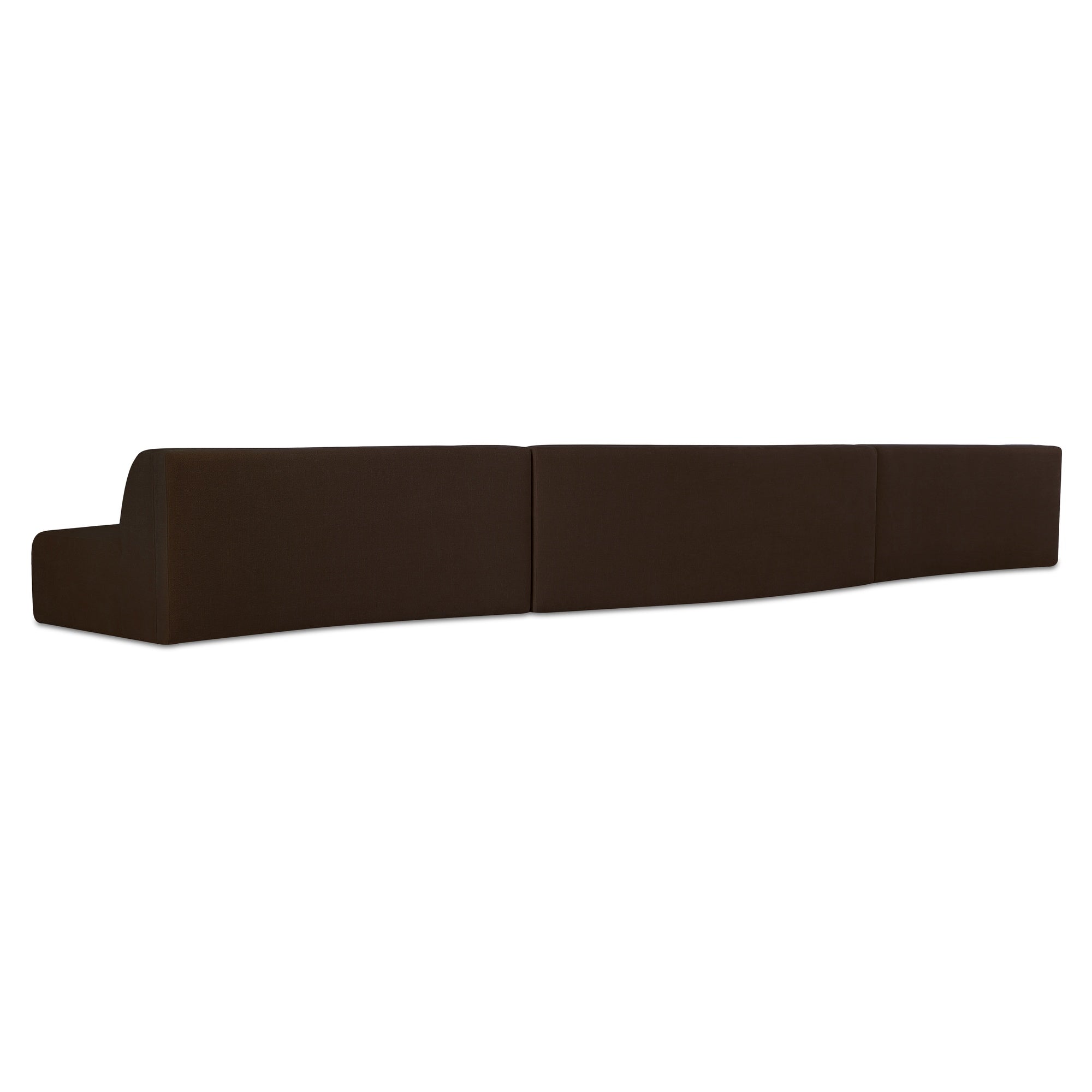 Naomi 3 Piece Wave Modular Sectional Dark Brown