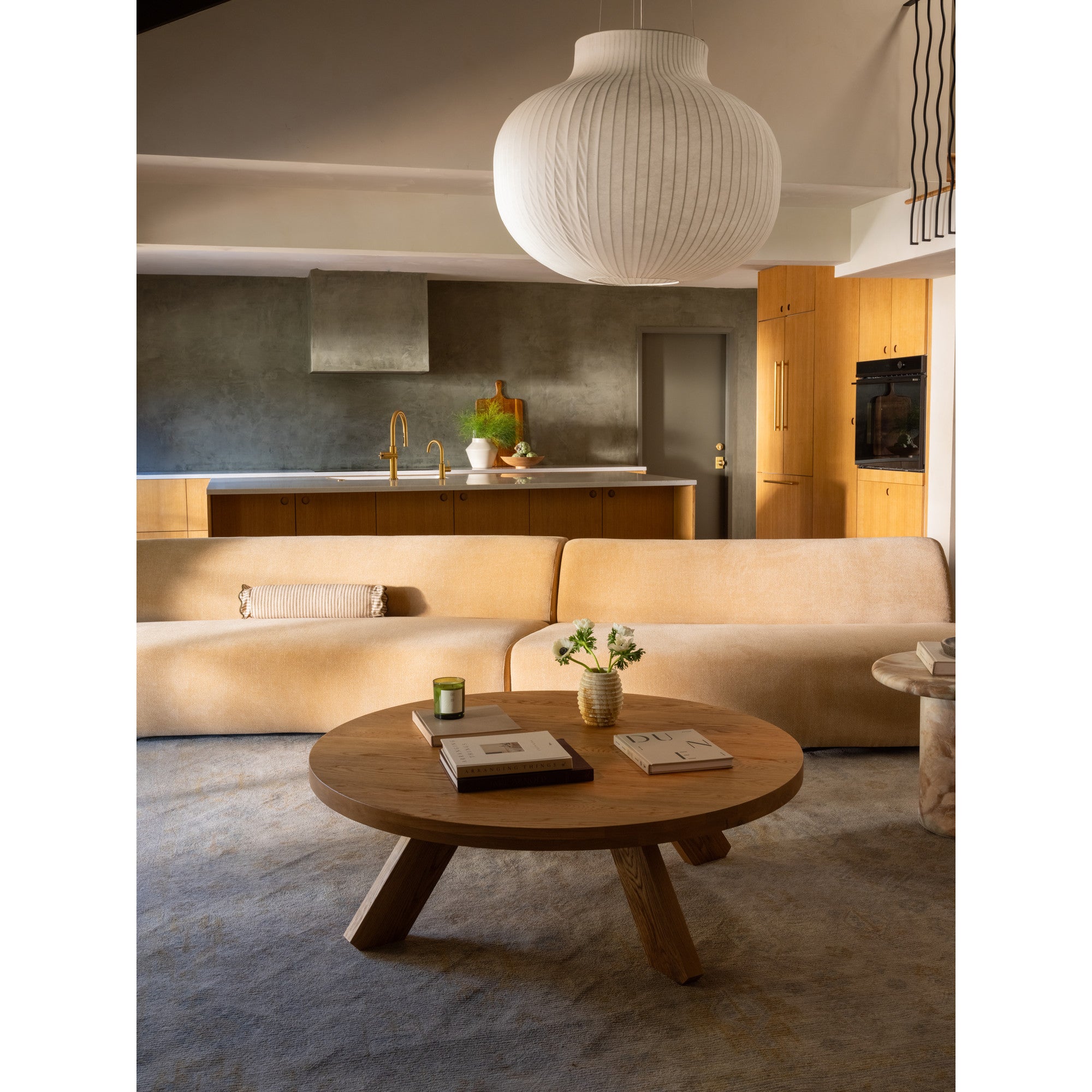 Naomi 3 Piece Concave Modular Sectional Golden Yellow
