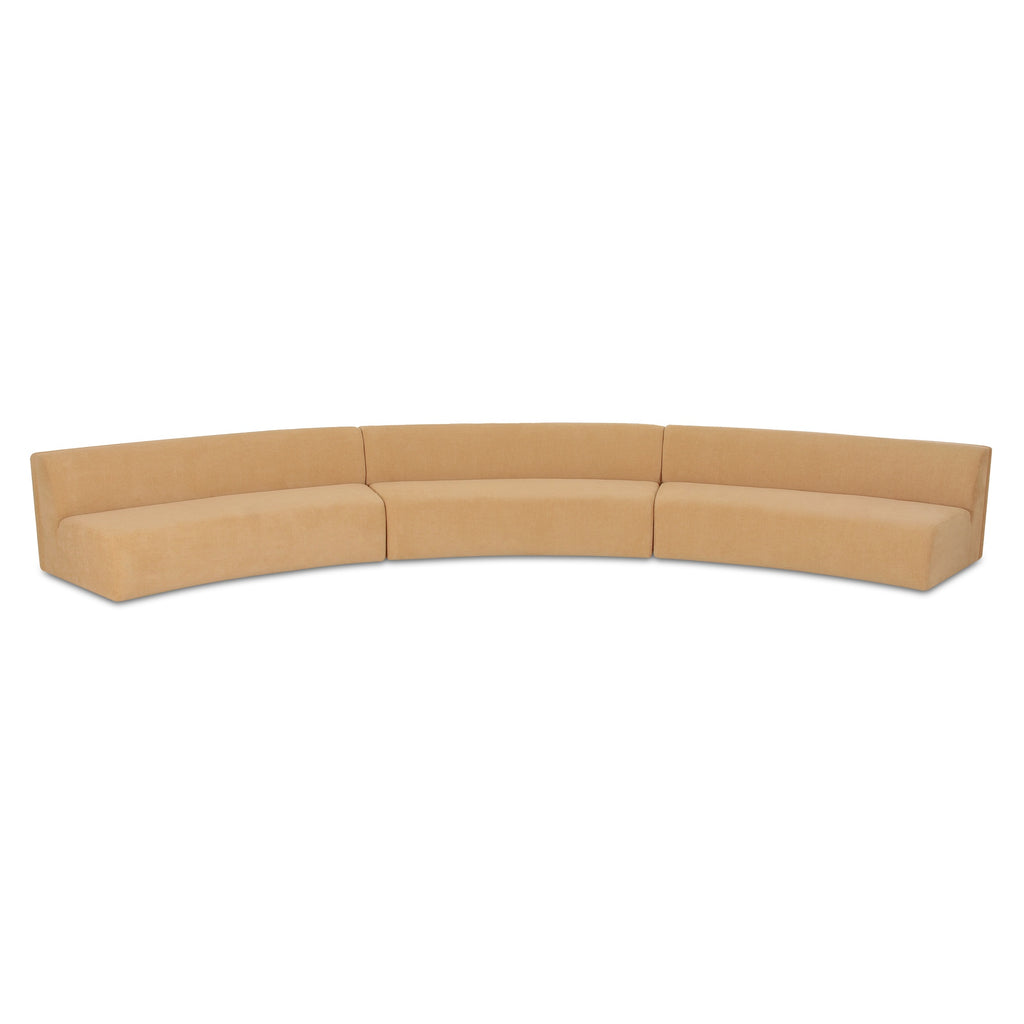 Naomi 3 Piece Concave Modular Sectional Golden Yellow