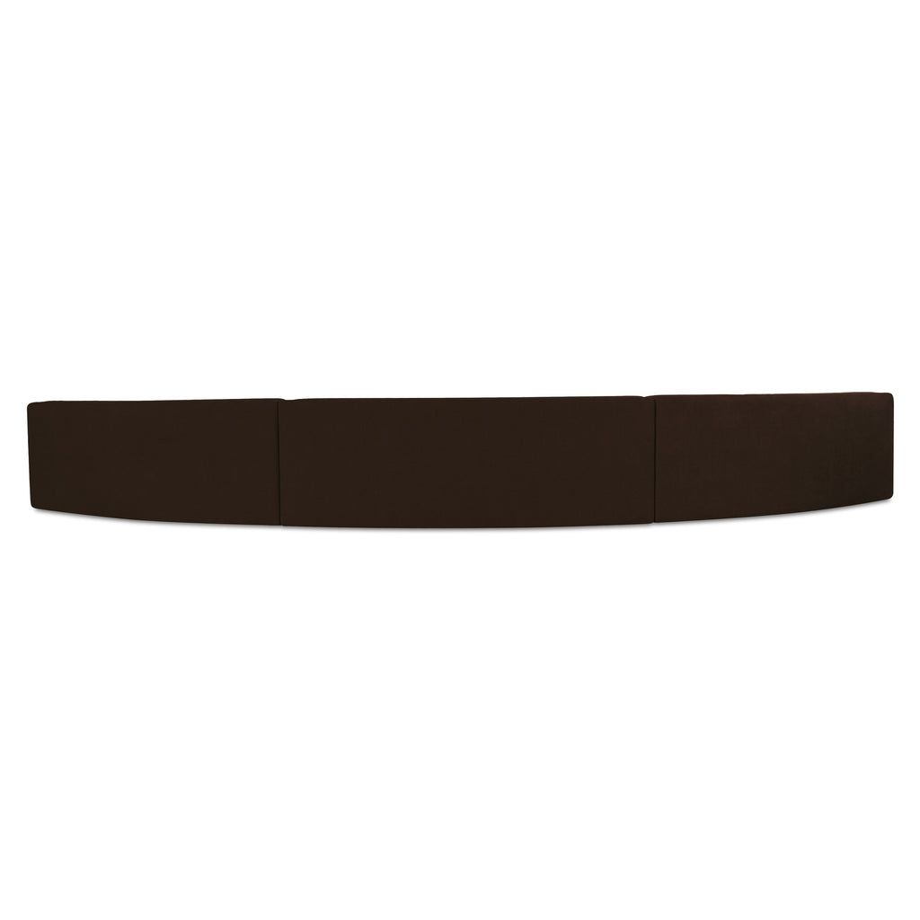 Naomi 3 Piece Concave Modular Sectional Dark Brown