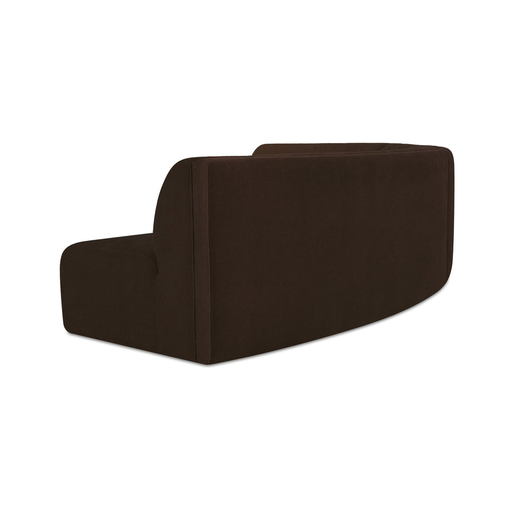 Naomi 3 Piece Concave Modular Sectional Dark Brown