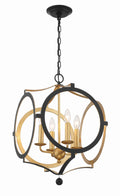 Odelle 20'' Black + Antique Gold Chandelier