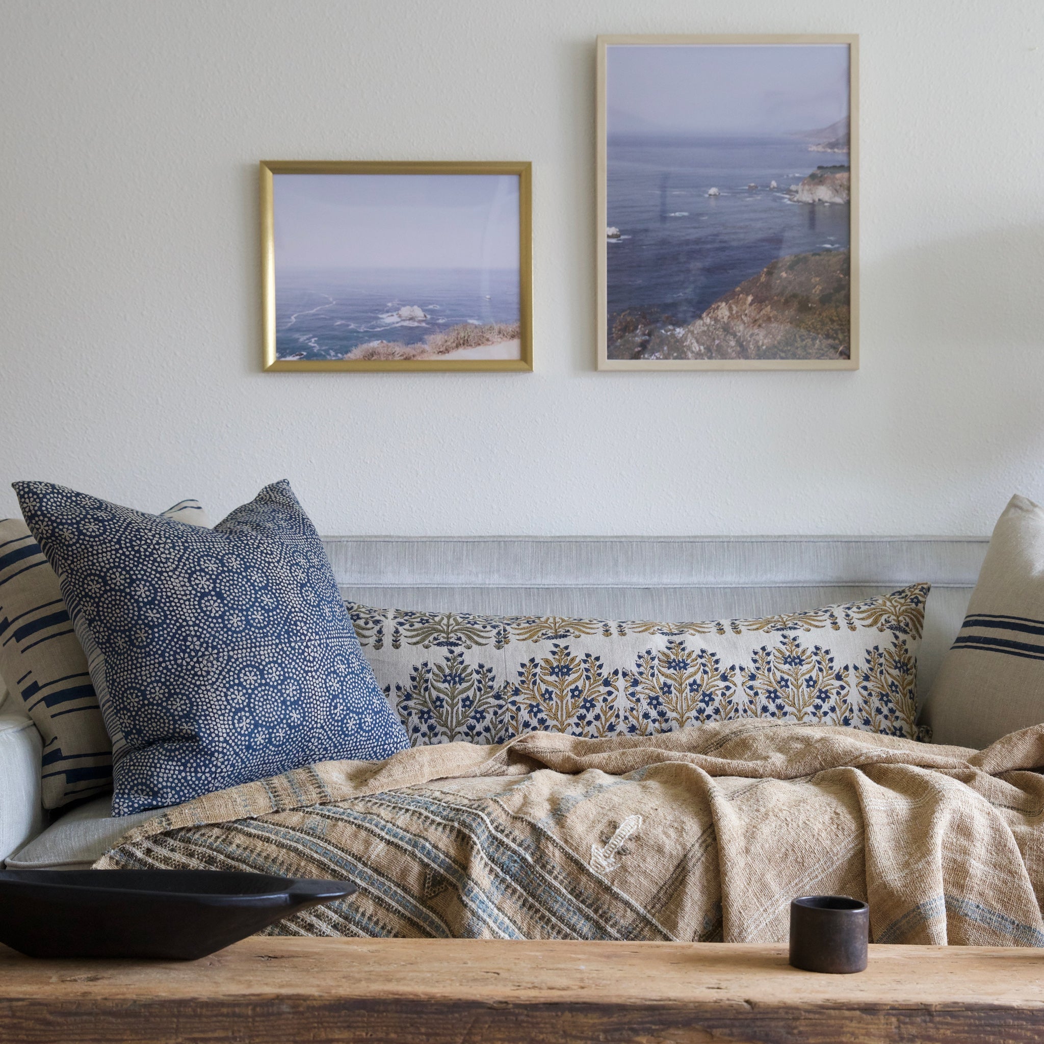 Fleur Olive Indigo Pillow