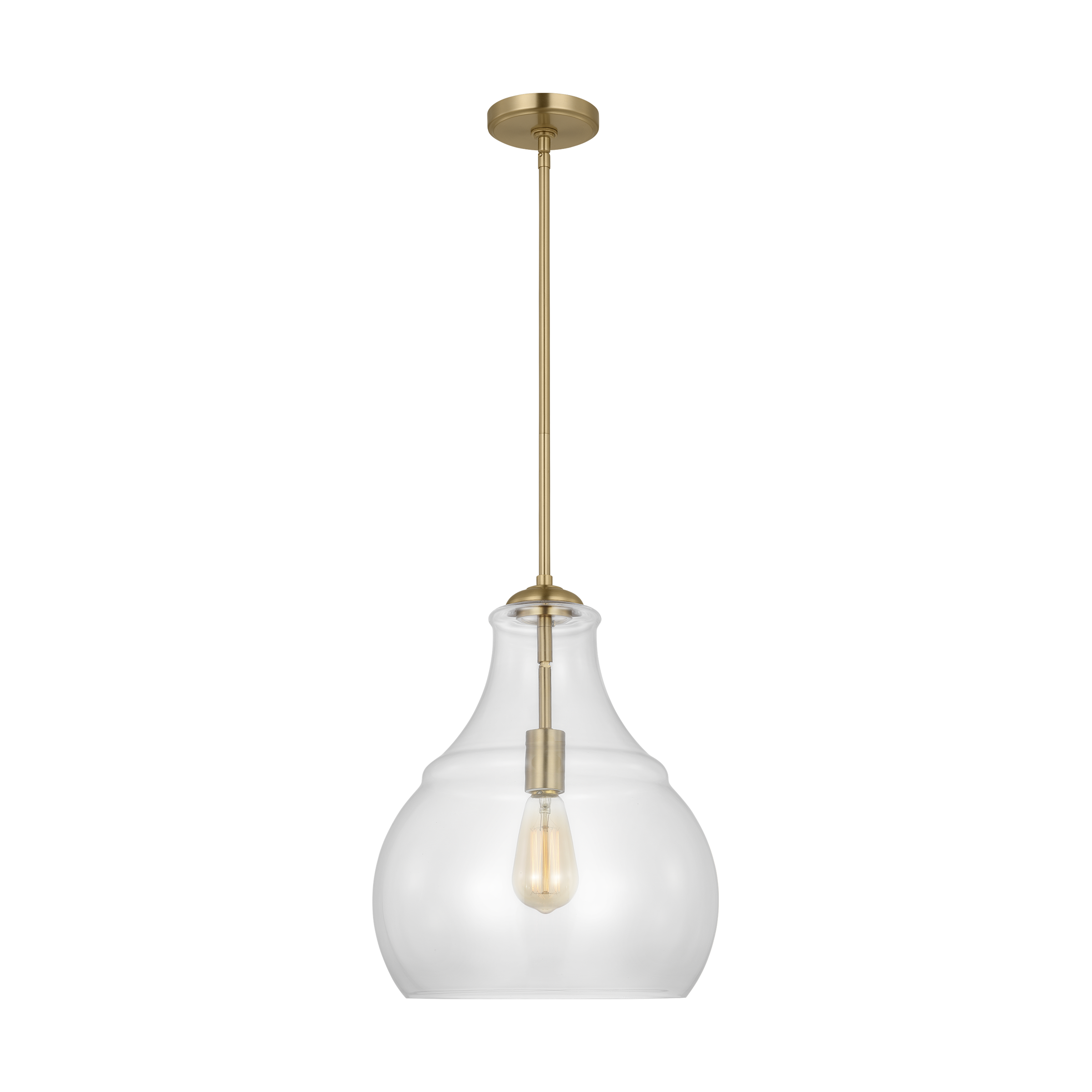 Zola One Light Pendant | Satin Brass