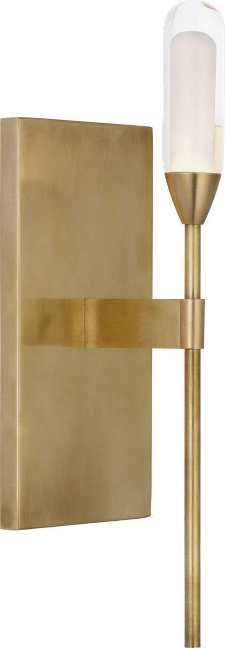 Overture Medium Sconce | Natural Brass | Clear Glass