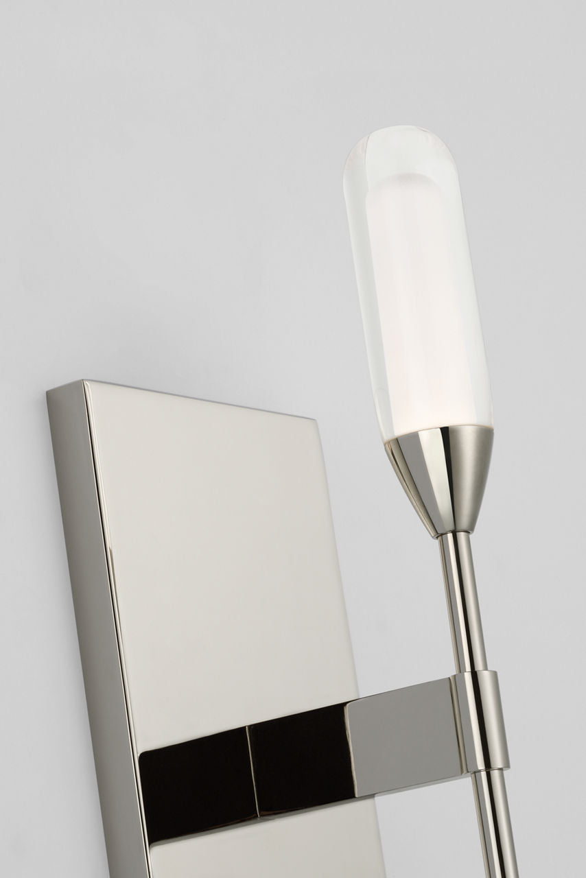 Overture Medium Sconce | Polished Nickel | Clear Glass