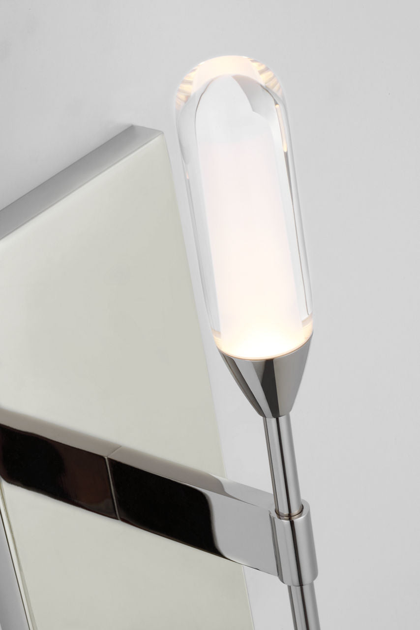 Overture Medium Sconce | Polished Nickel | Clear Glass