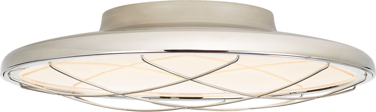 Dot 13" Caged Flush Mount | Polished Nickel