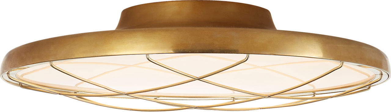 Dot 16" Caged Flush Mount | Natural Brass
