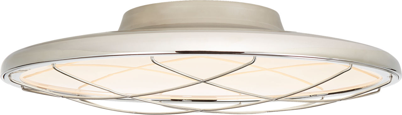 Dot 16" Caged Flush Mount | Polished Nickel