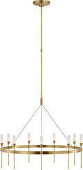 Overture Medium Ring Chandelier | Natural Brass | Clear Glass