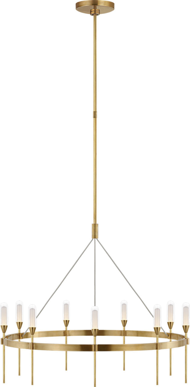 Overture Medium Ring Chandelier | Natural Brass | Clear Glass