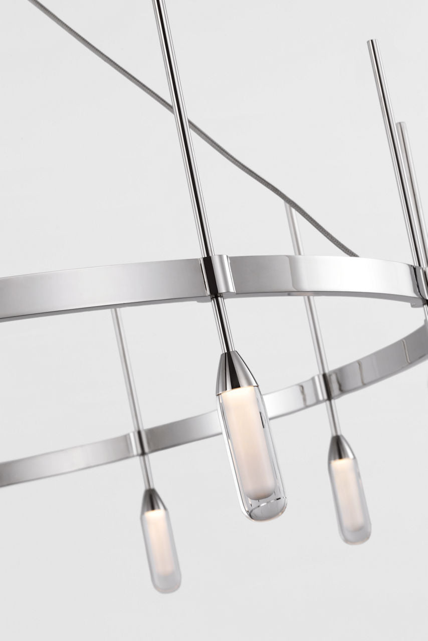 Overture XL Ring Chandelier | Polished Nickel | Clear Glass