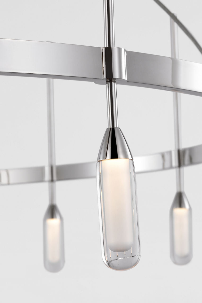 Overture XL Ring Chandelier | Polished Nickel | Clear Glass