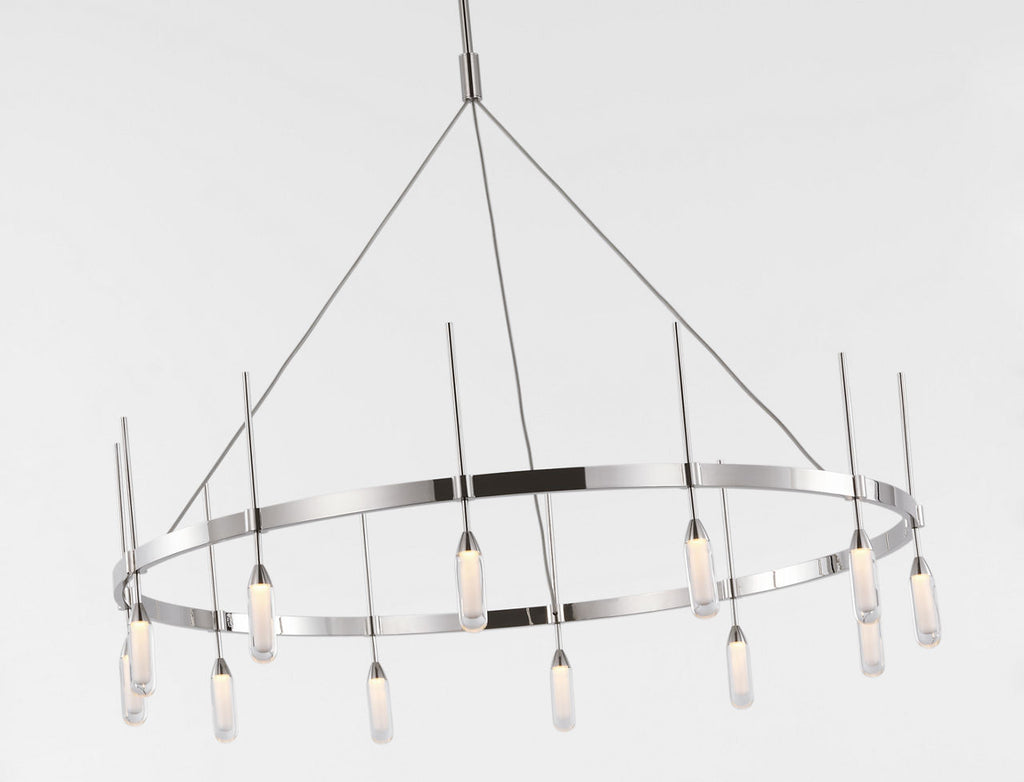 Overture XL Ring Chandelier | Polished Nickel | Clear Glass
