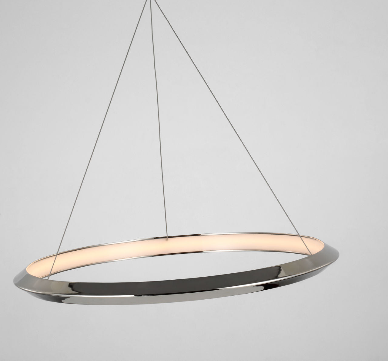 Encircle 28" Ring Chandelier | Polished Nickel