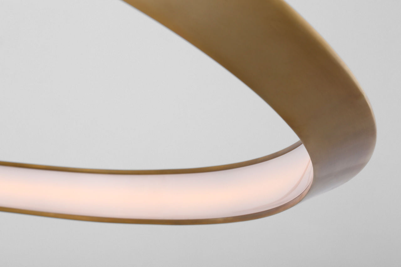 Encircle 38" Ring Chandelier | Natural Brass