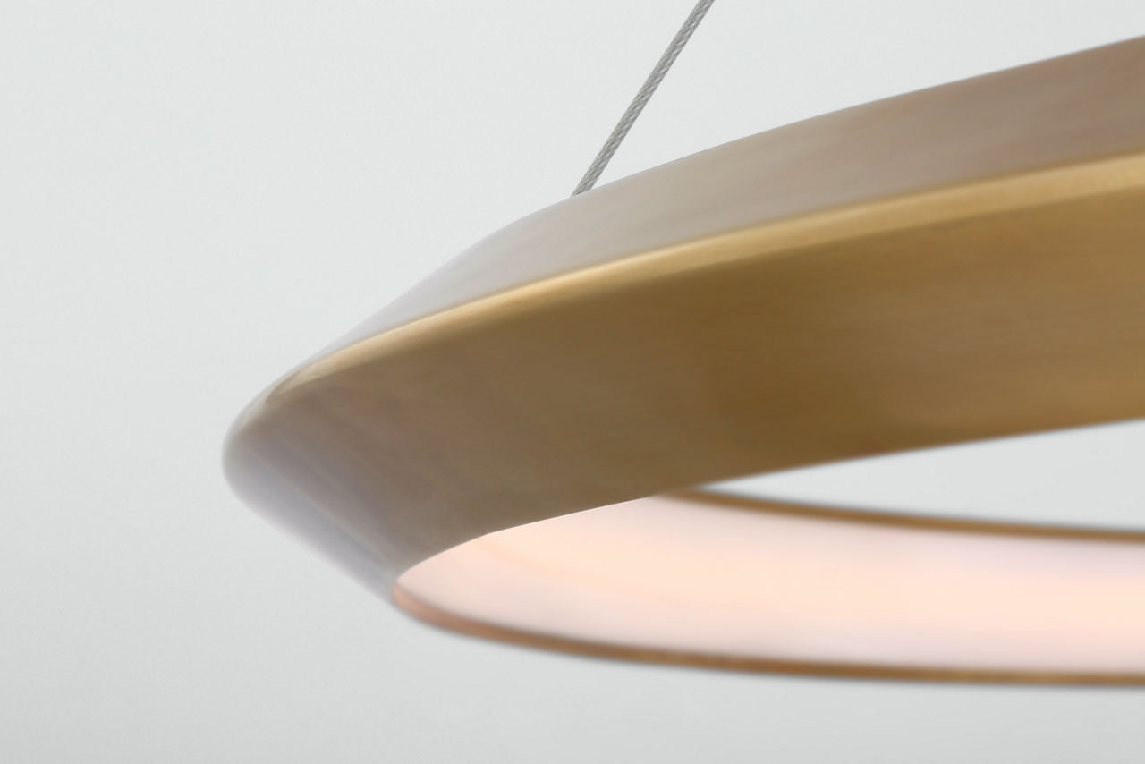 Encircle 38" Ring Chandelier | Natural Brass