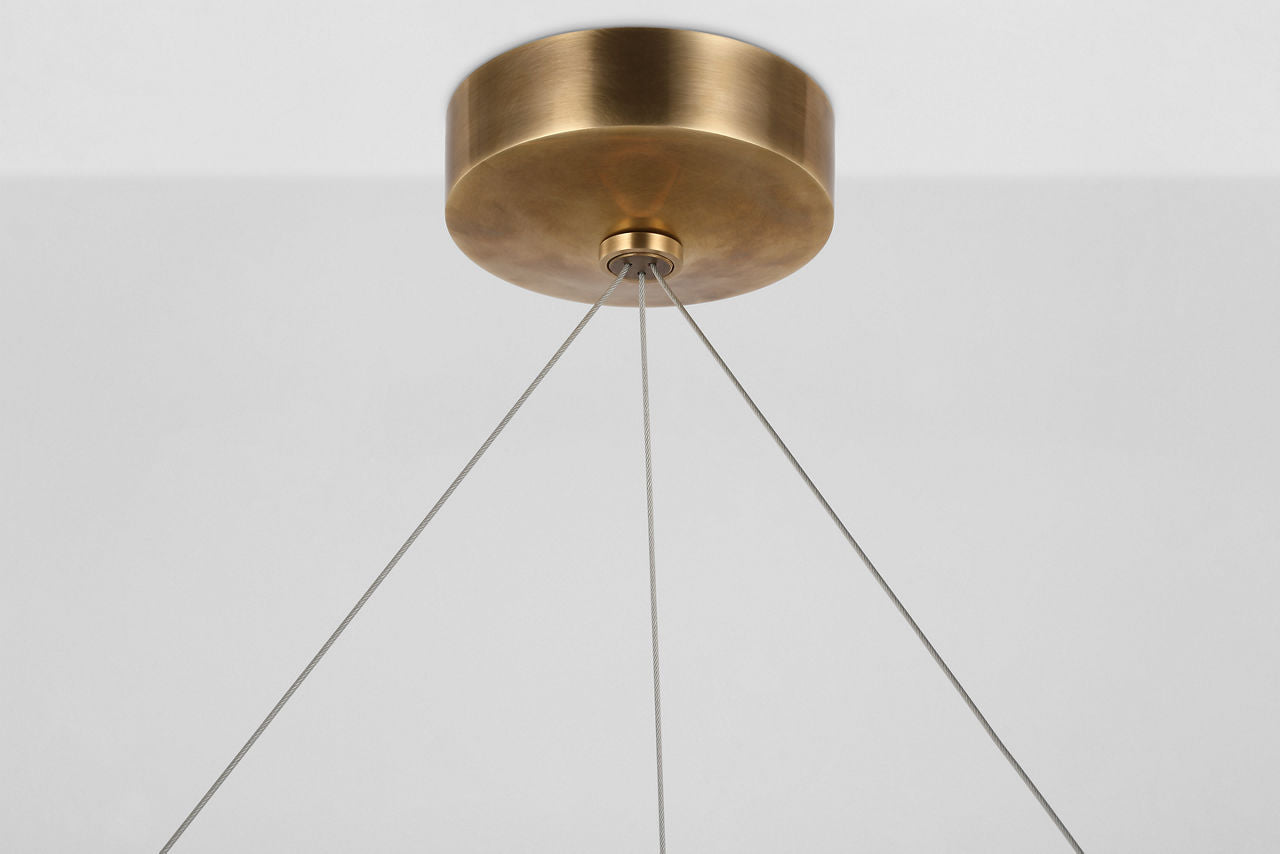 Encircle 38" Ring Chandelier | Natural Brass
