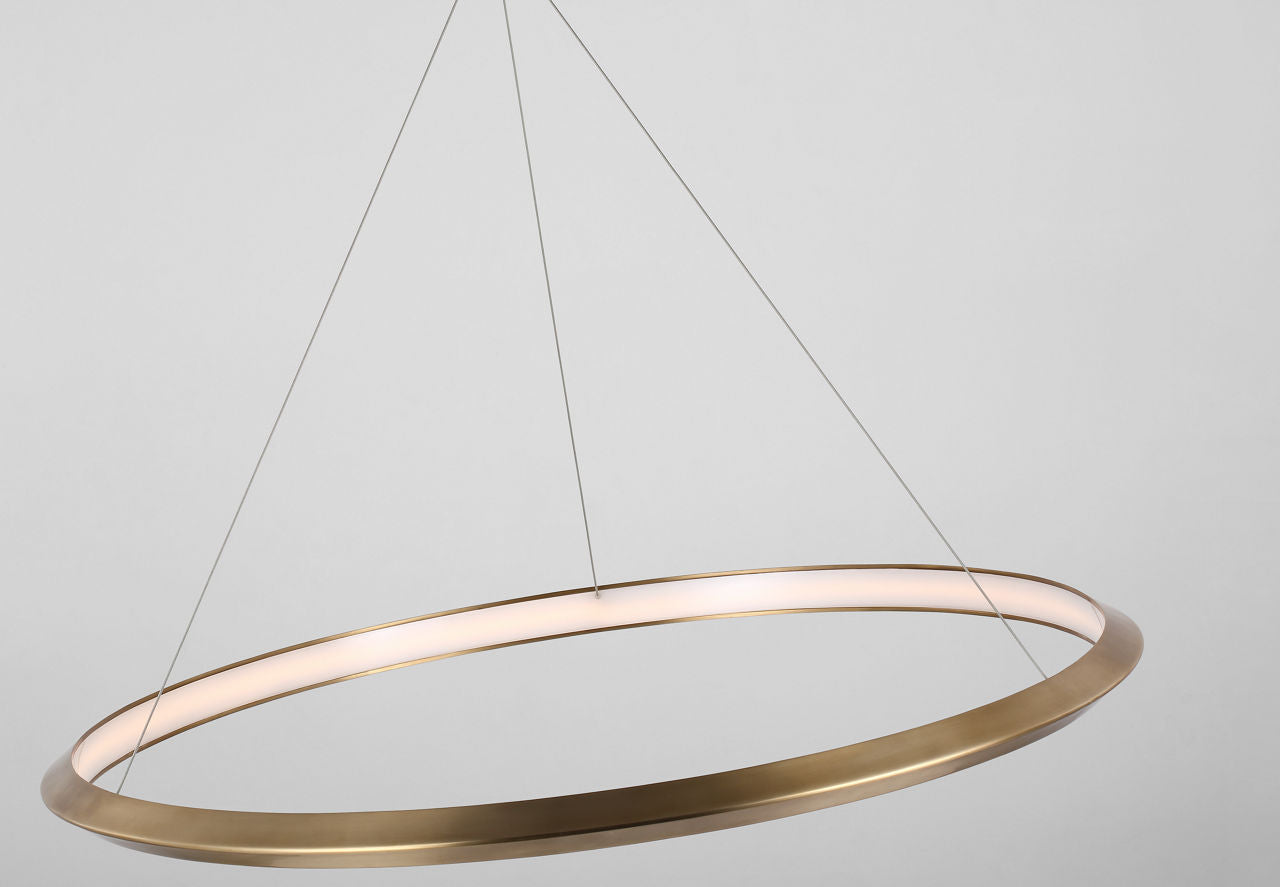 Encircle 38" Ring Chandelier | Natural Brass