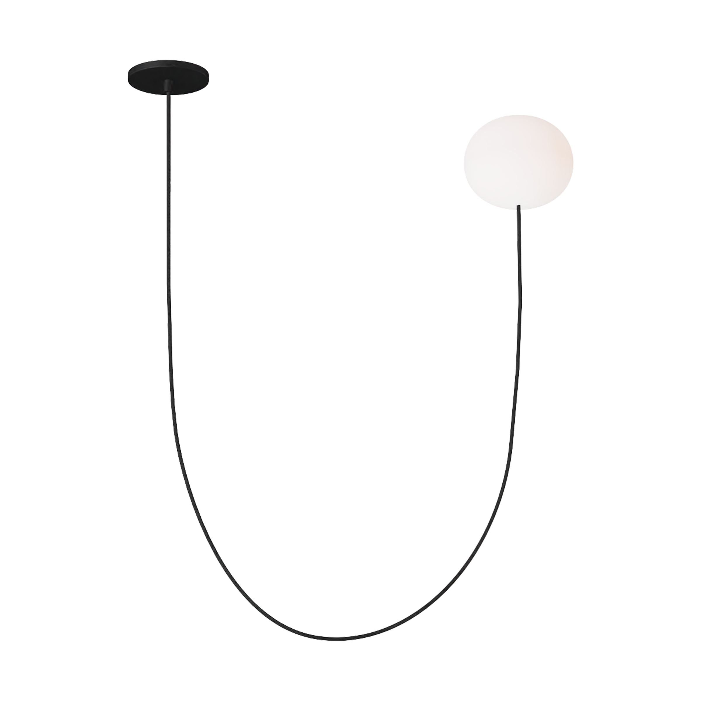 Helium Small 1 Light Chandelier Opal Etched Matte Black 2700K 90 CRI