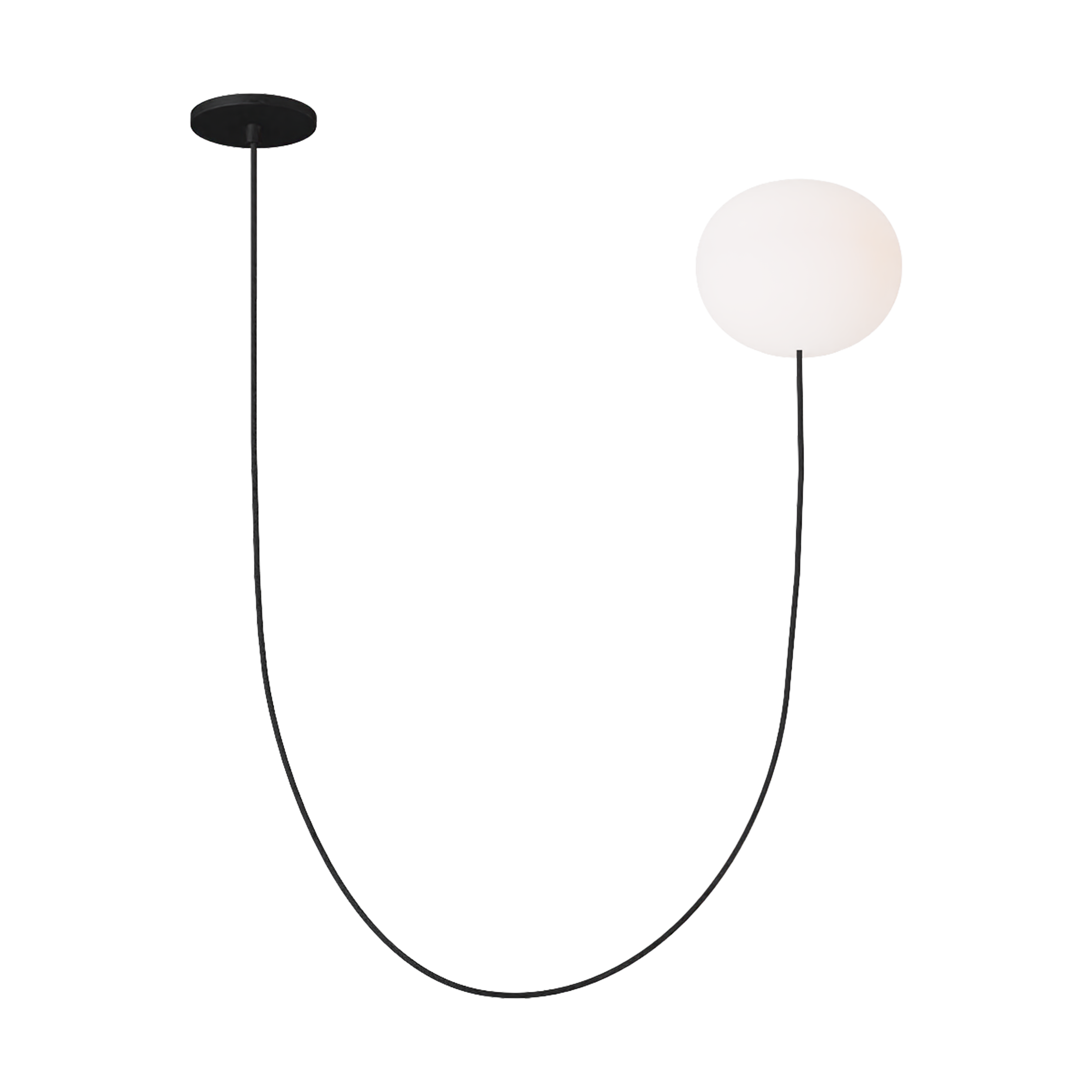 Helium Medium 1 Light Chandelier Opal Etched Matte Black 2700K 90 CRI