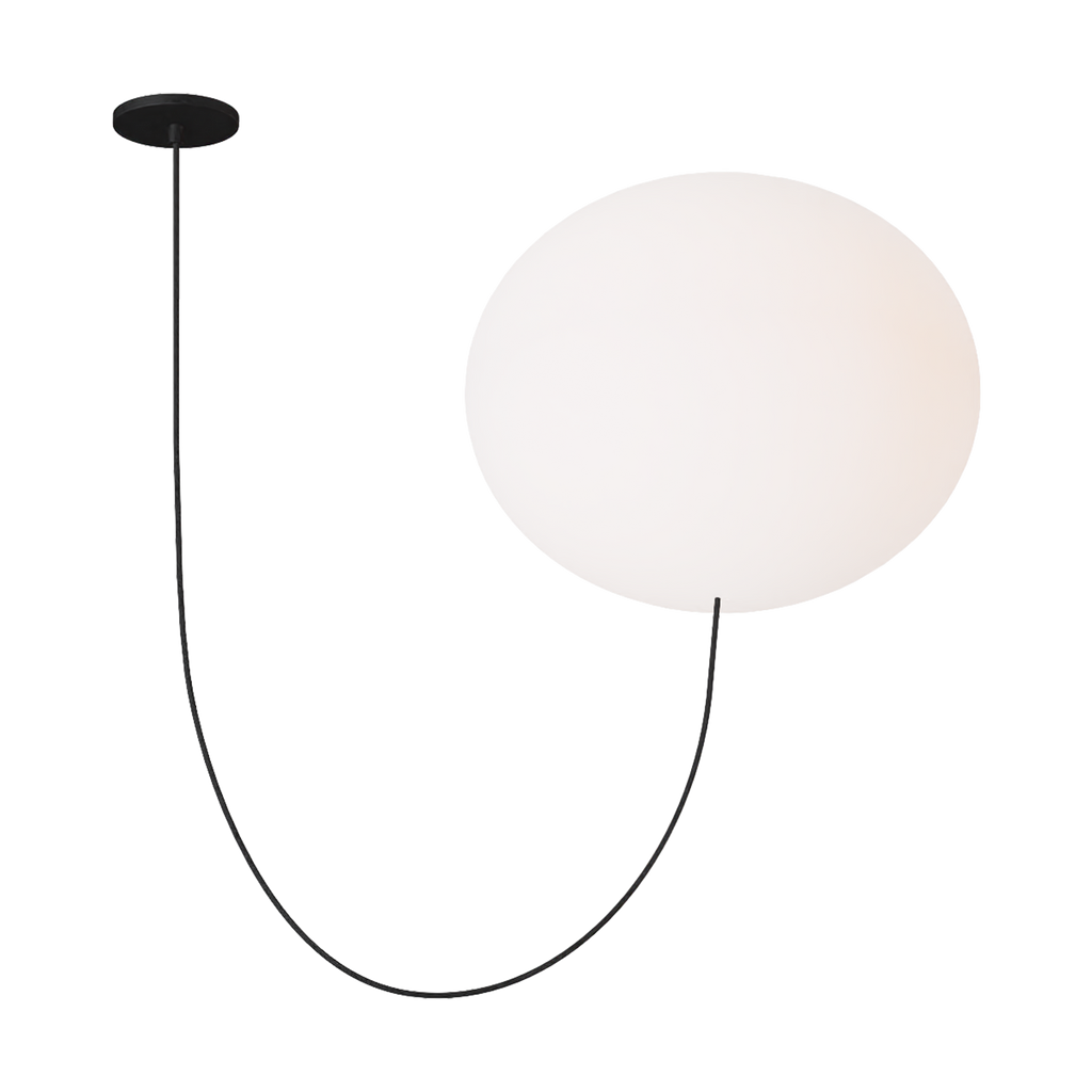 Helium X-Large 1 Light Chandelier Opal Etched Matte Black 2700K 90 CRI