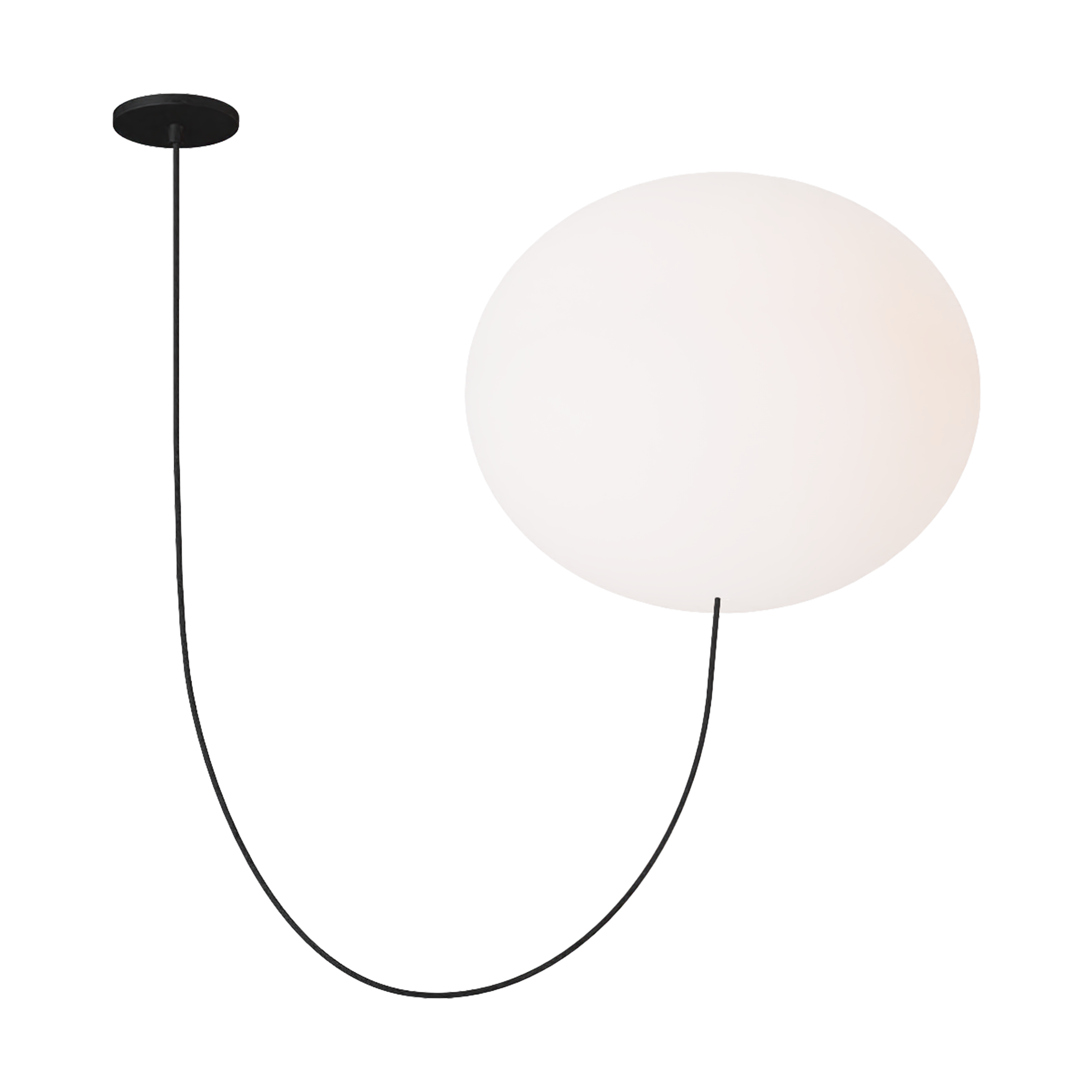Helium X-Large 1 Light Chandelier Opal Etched Matte Black 2700K 90 CRI