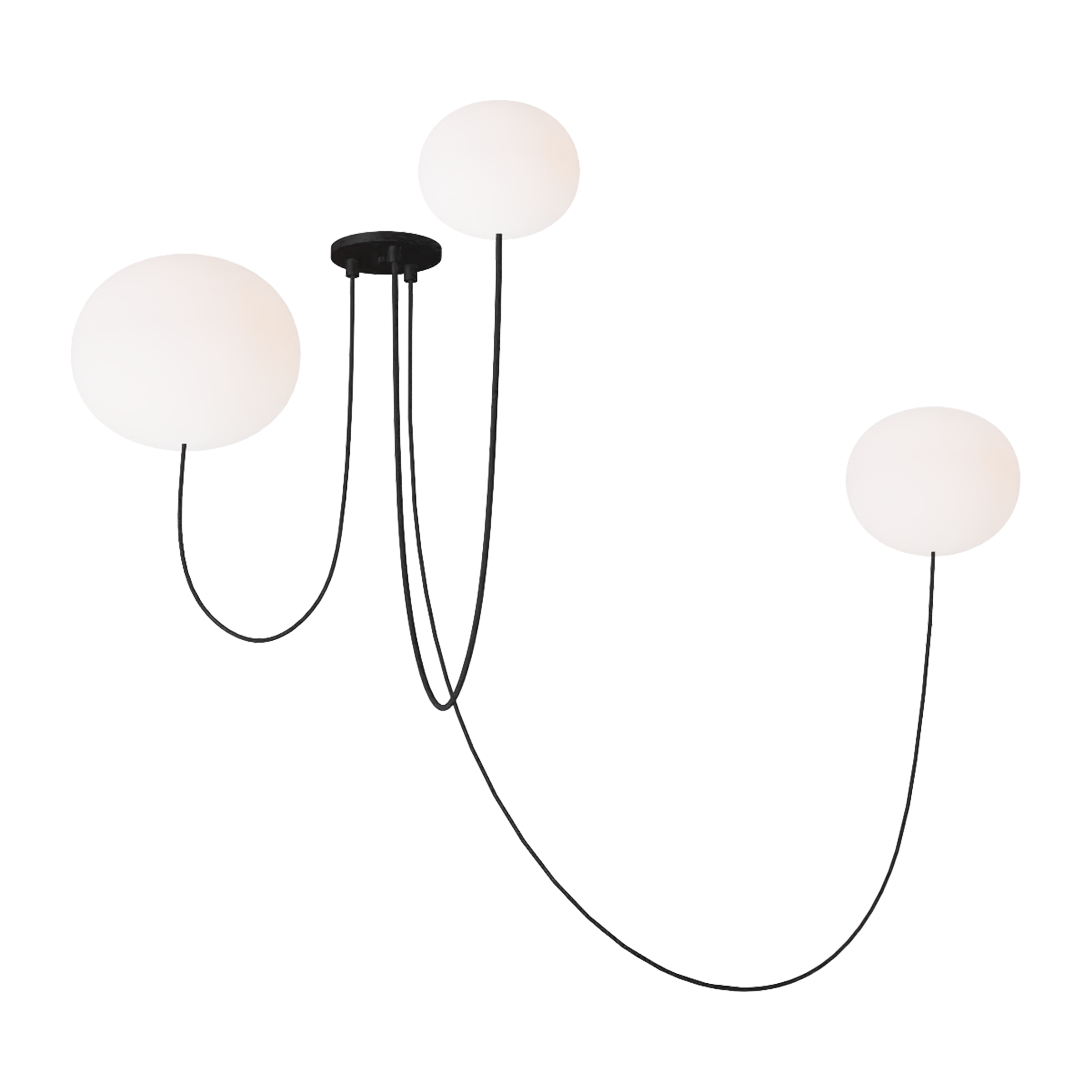 Helium Array 3 Light Chandelier Opal Etched Matte Black 2700K 90 CRI