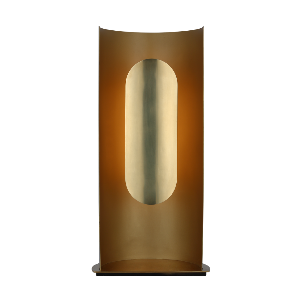 Shielded Medium Table Lamp hand rubbed antique brass 2700K 90 CRI