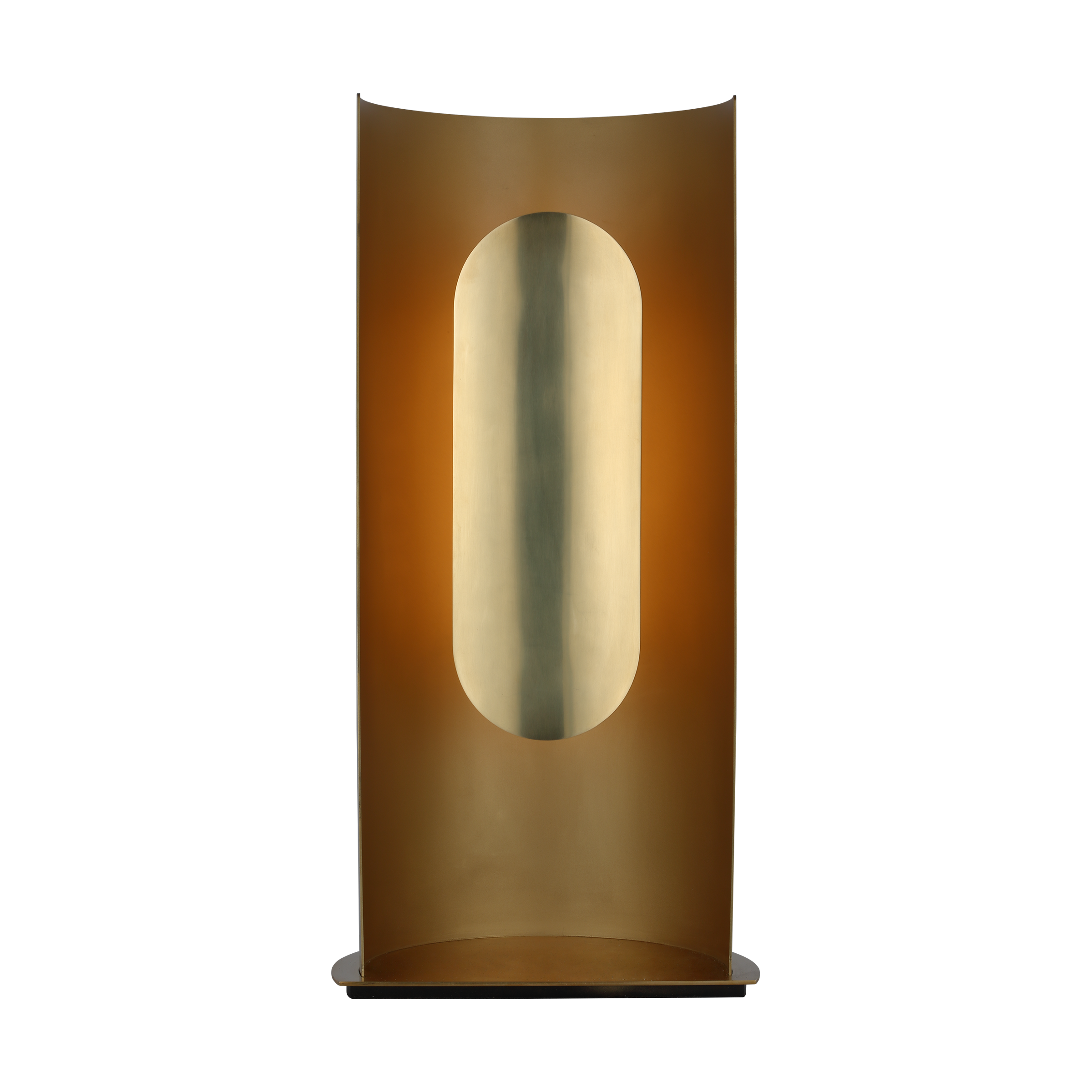 Shielded Medium Table Lamp hand rubbed antique brass 2700K 90 CRI