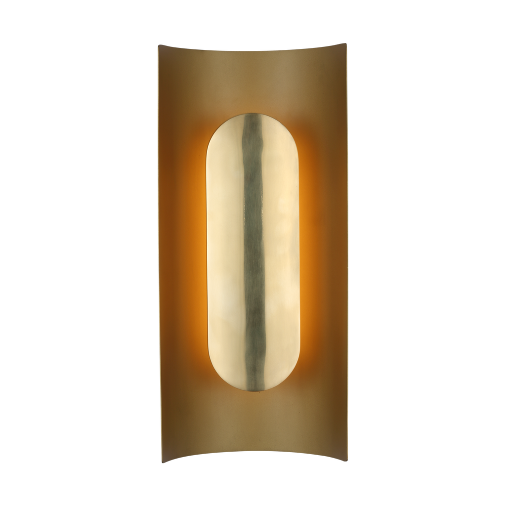 Shielded Medium Sconce Hand Rubbed Antique Brass 2700K 90 CRI
