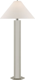 Olivier Large Floor Lamp | Polished Nickel | Linen Shade