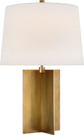 Costes Medium Table Lamp | Hand-Rubbed Antique Brass | Linen Shade