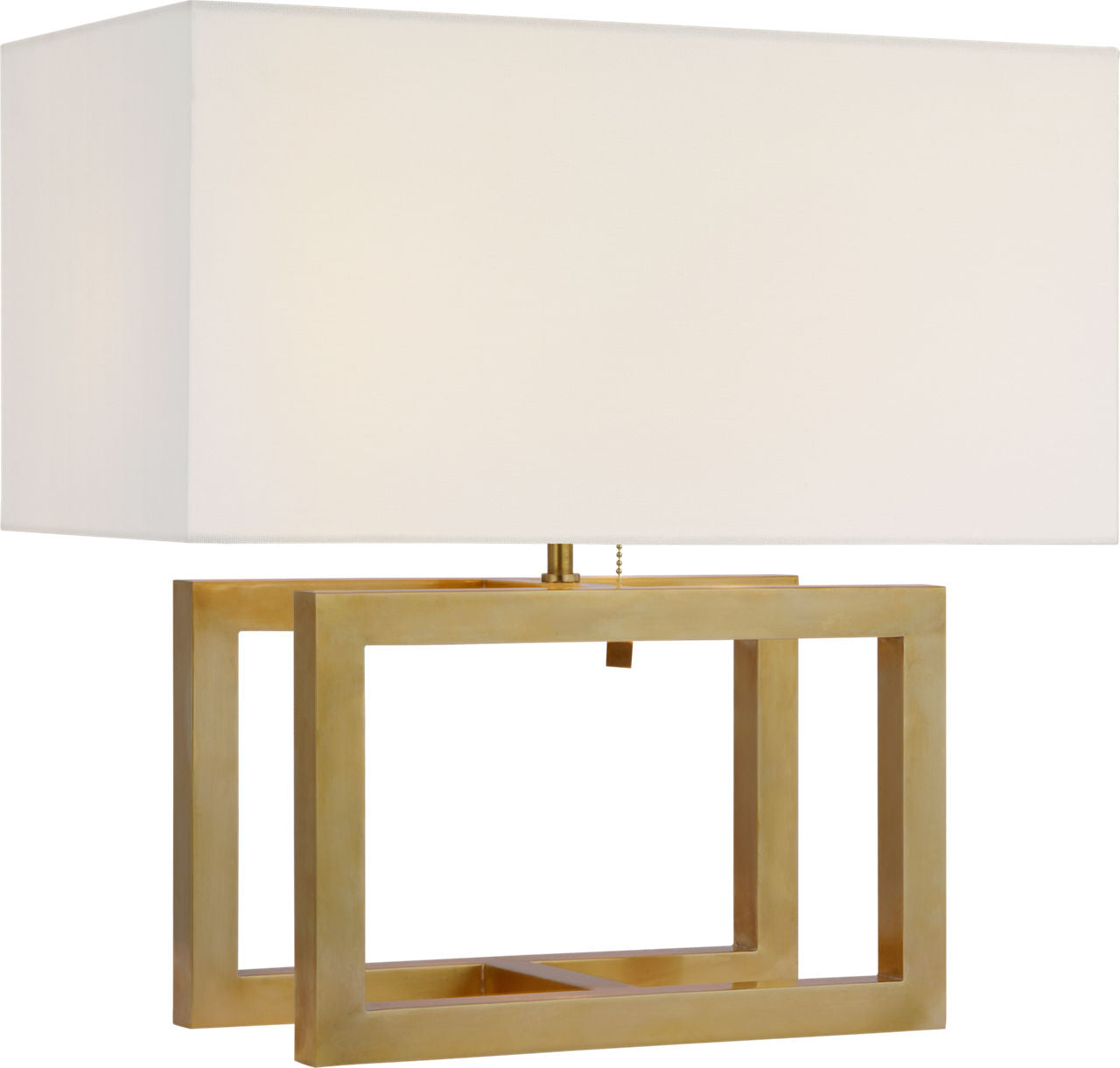 Galerie Medium Table Lamp | Hand-Rubbed Antique Brass | Linen Shade