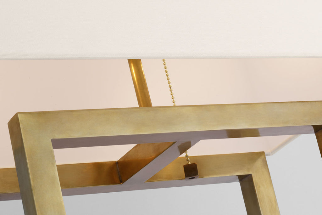 Galerie Medium Table Lamp | Hand-Rubbed Antique Brass | Linen Shade