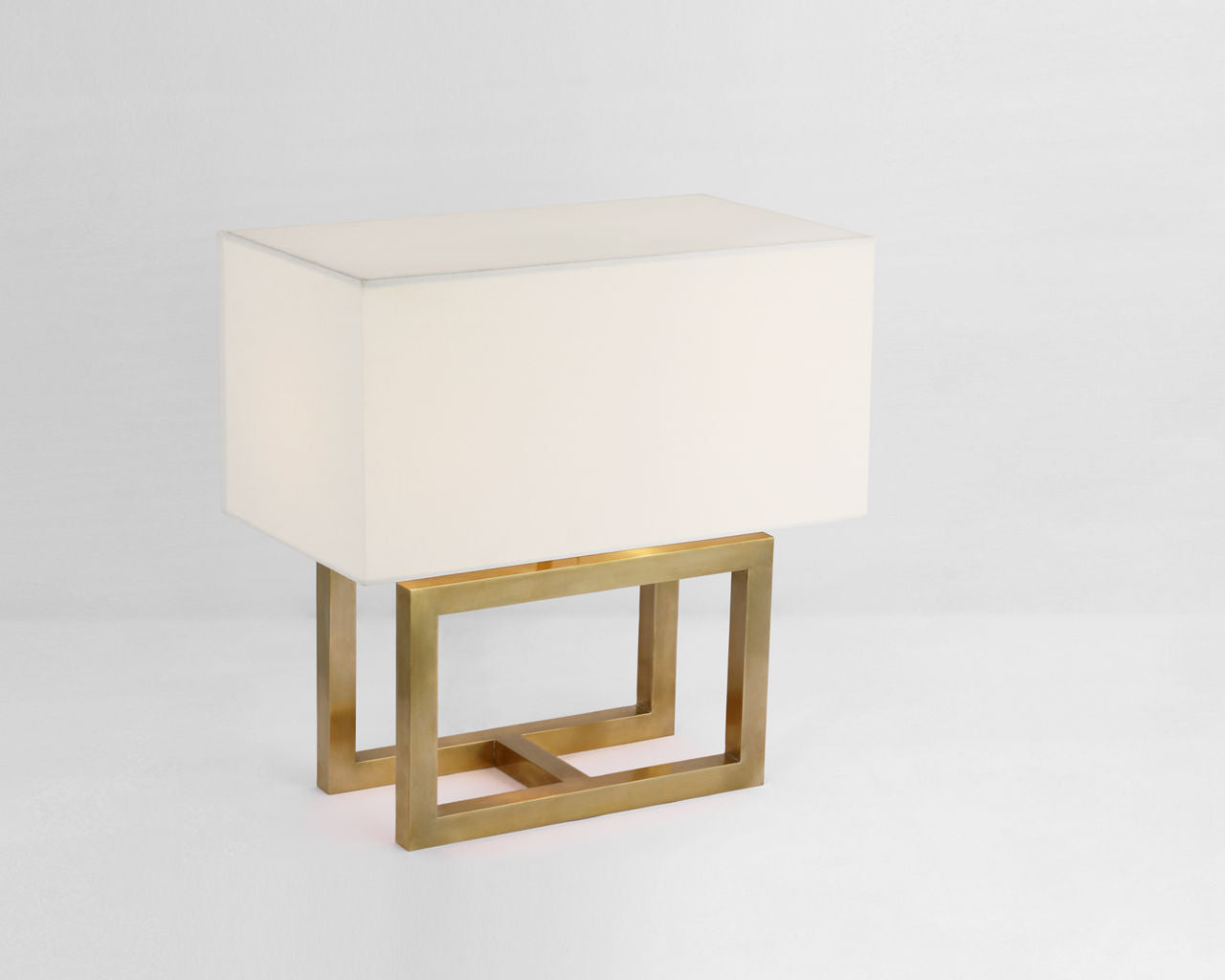 Galerie Medium Table Lamp | Hand-Rubbed Antique Brass | Linen Shade