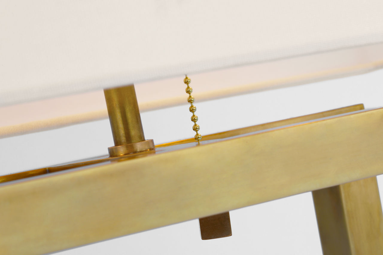 Galerie Medium Table Lamp | Hand-Rubbed Antique Brass | Linen Shade